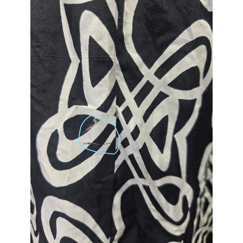 Chicos Silk Midi Skirt Size 0 Small Black White Geometric Scroll Elastic Waist - Picture 4 of 5